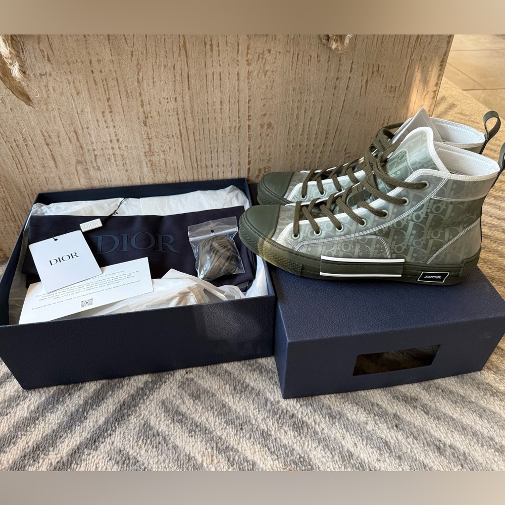 Dior B23 High 'Dior Oblique - Olive' - Picture 2 of 6